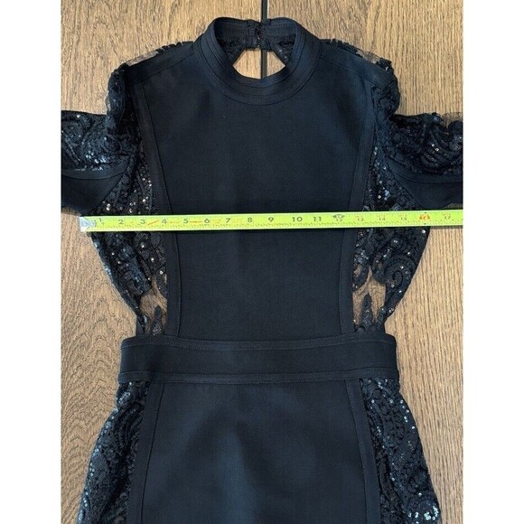 House Of CB London Gizi Mini Bodycon Dress Women’s Size M Black Lace Open Back - Picture 9 of 13
